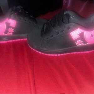 DC Black and Pink High-Top Sneakers
